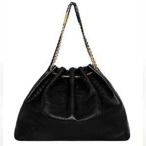 Rebecca Minkoff NWT Black Leather Gold Black Slouchy Chain Shoulder Tote Handbag